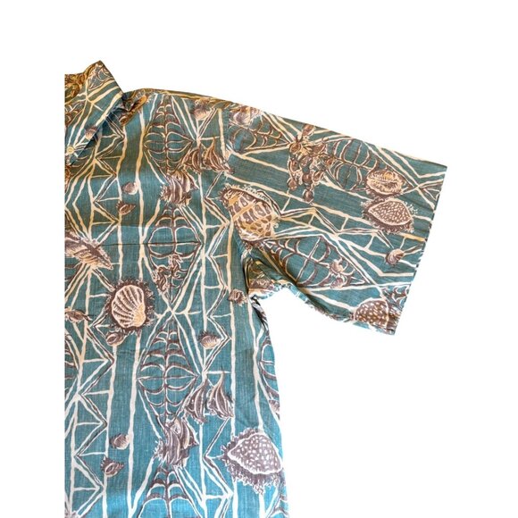 Reyn Spooner Size XL Hawaiian Traditionals Half Button Shirt Short Sleeves Shell - Picture 4 of 10